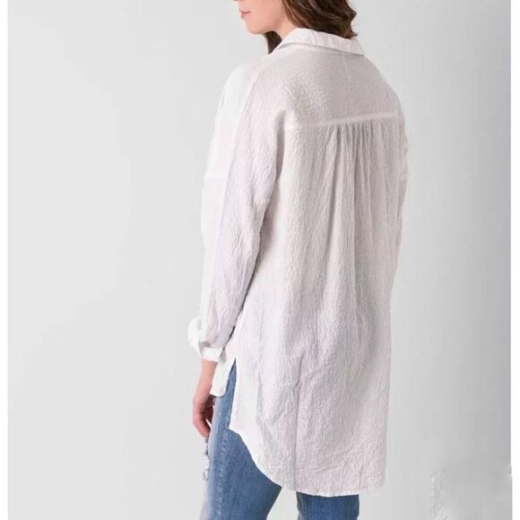 New✨ FREE PEOPLE Oversized Tunic Button Down Shirt (Sz L) - Picture 2 of 11